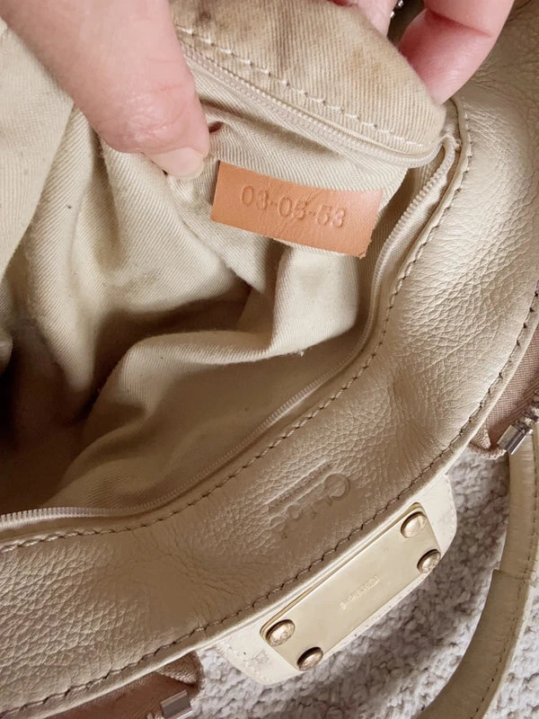 Genuine Chloe Paddington Leather Handbag - Cream