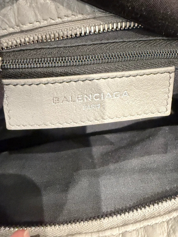 Balenciaga grey city leather handbag.