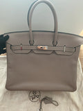 Hermes-BIRKIN 35-Gris Tourterelle