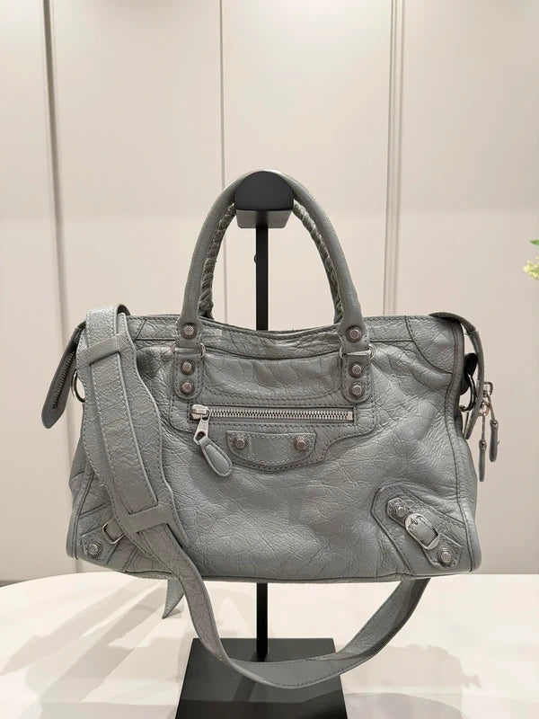 Balenciaga grey city leather handbag.