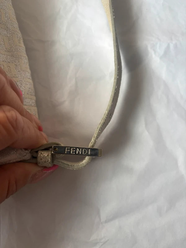 Fendi metallic Zucchino baguette in silver