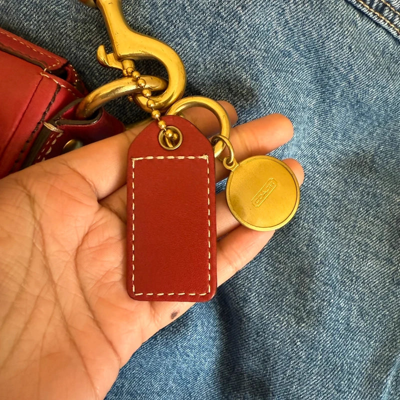 Vintage Coach legacy turnlock shoulder bag in raspberry red