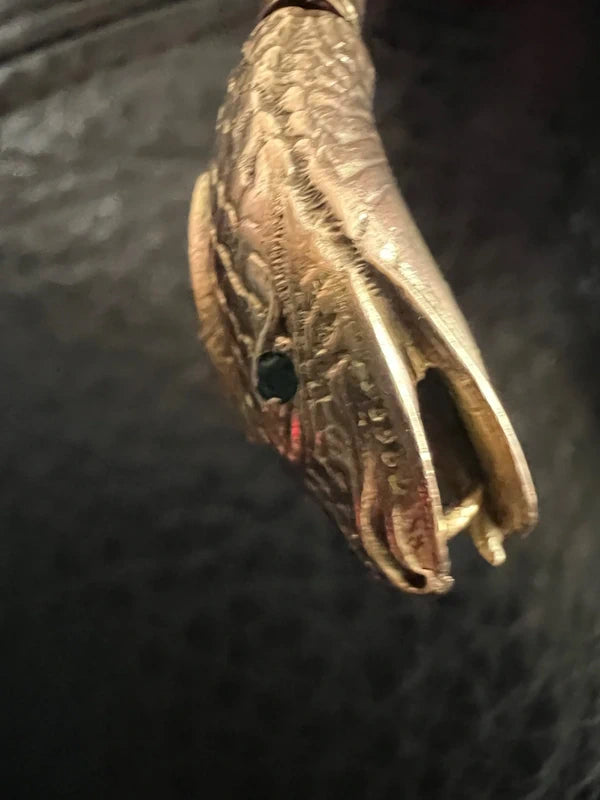 9ct gold hissing snake serpent statement wrap bracelet