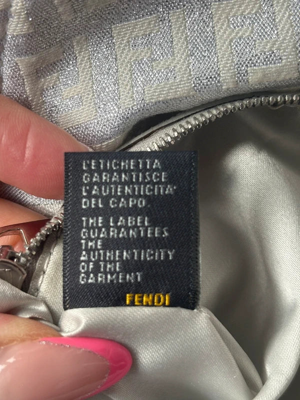 Fendi metallic Zucchino baguette in silver