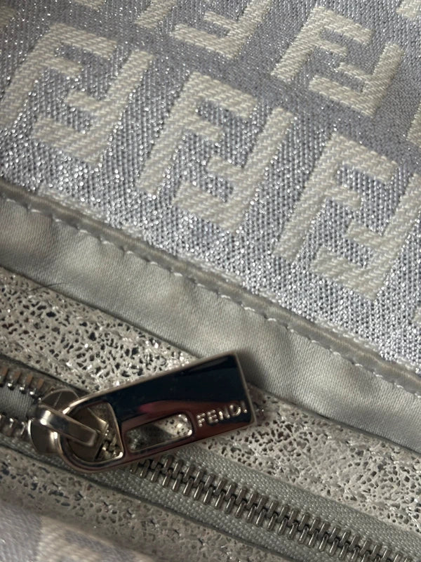 Fendi metallic Zucchino baguette in silver