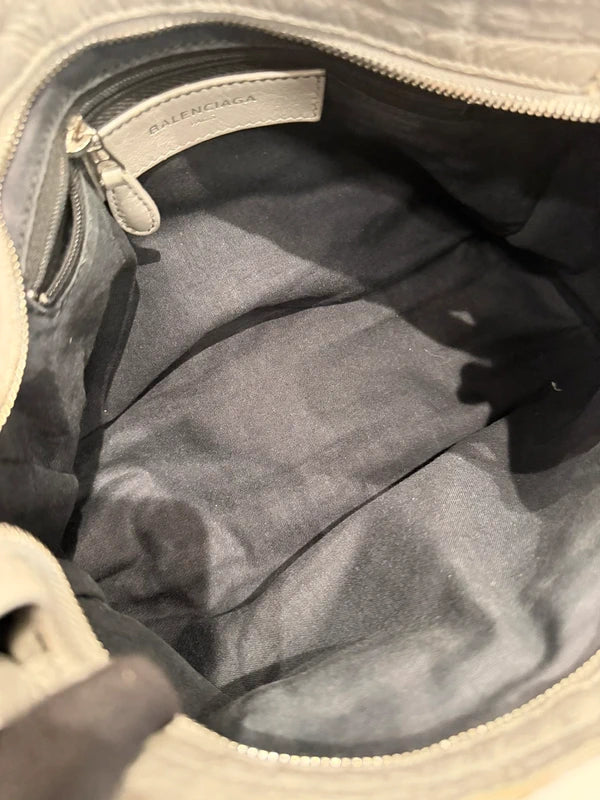 Balenciaga grey city leather handbag.