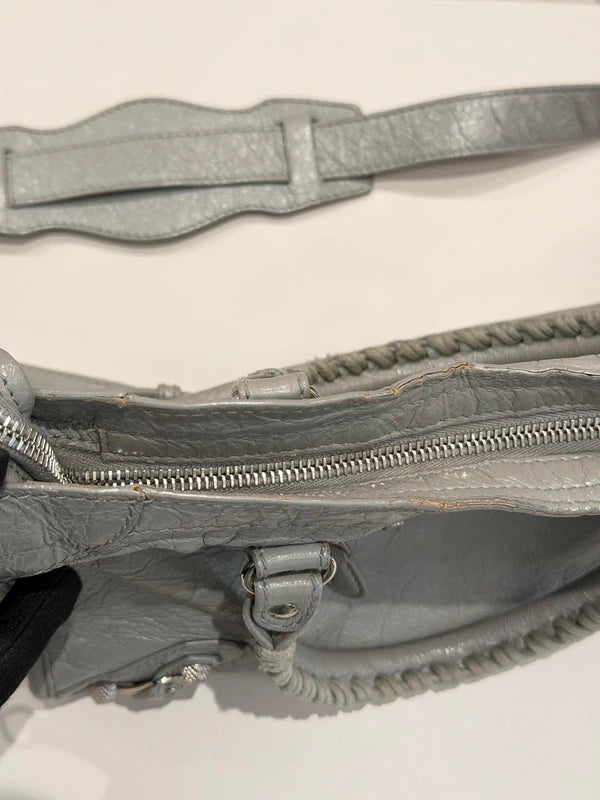 Balenciaga grey city leather handbag.