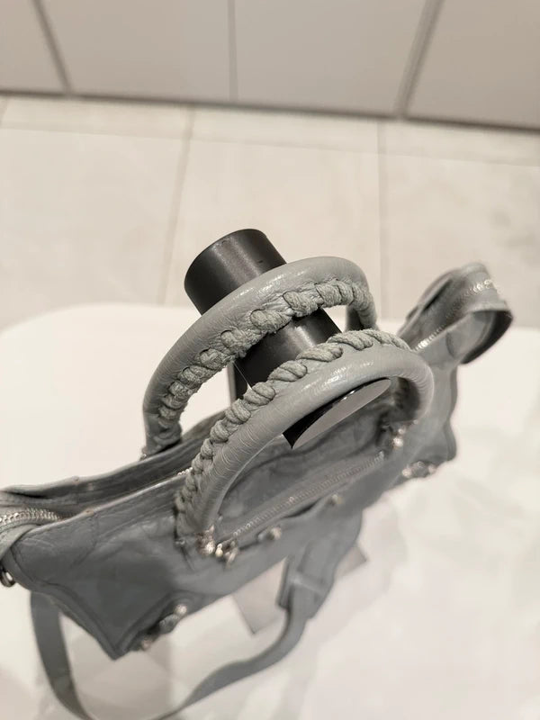 Balenciaga grey city leather handbag.