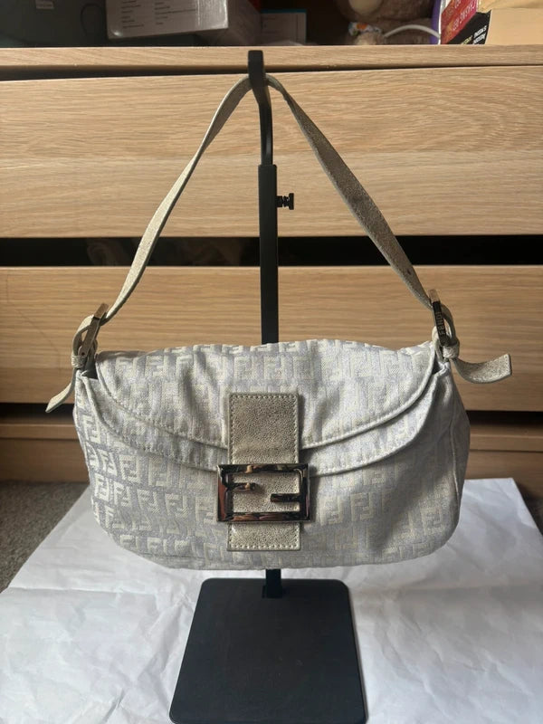 Fendi metallic Zucchino baguette in silver