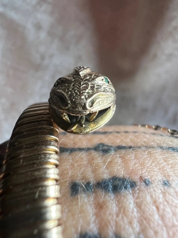 9ct gold hissing snake serpent statement wrap bracelet