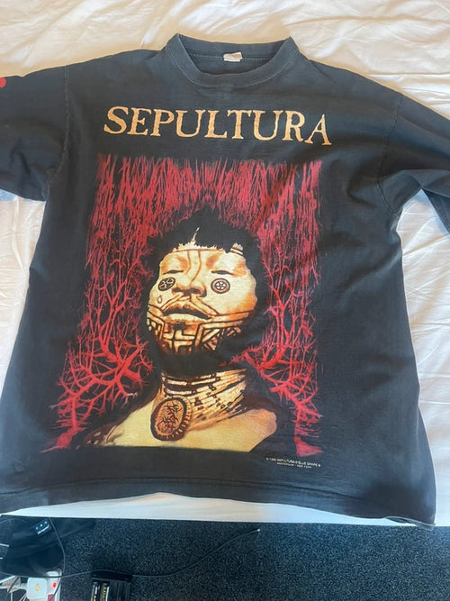 96 vintage Sepultura Roots long sleeve t shirt in XL