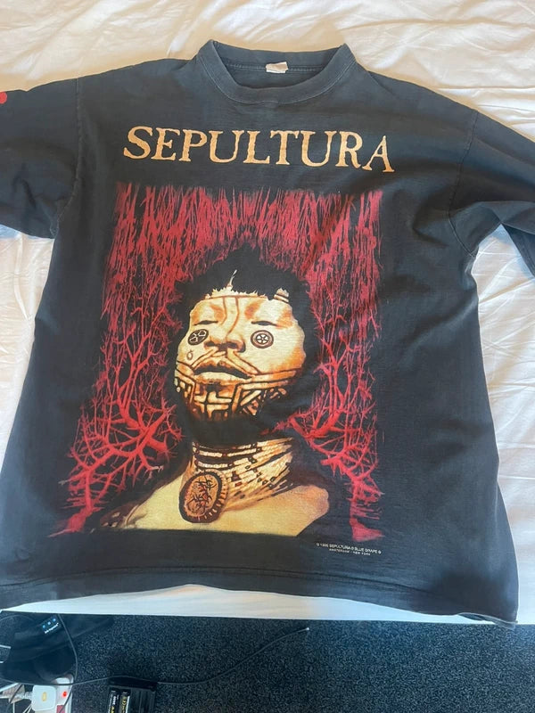 96 vintage Sepultura Roots long sleeve t shirt in XL