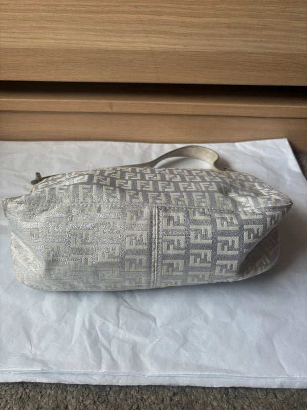 Fendi metallic Zucchino baguette in silver