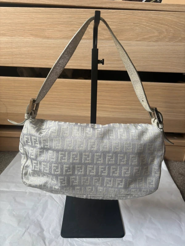 Fendi metallic Zucchino baguette in silver