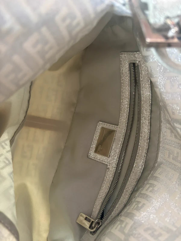 Fendi metallic Zucchino baguette in silver