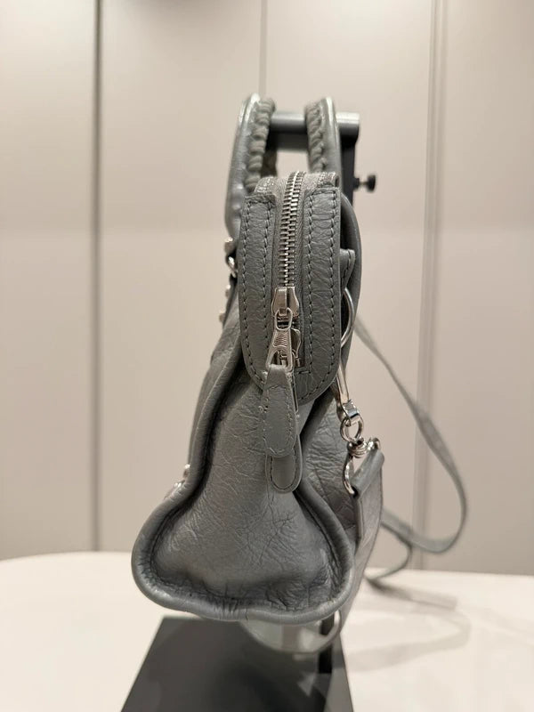 Balenciaga grey city leather handbag.