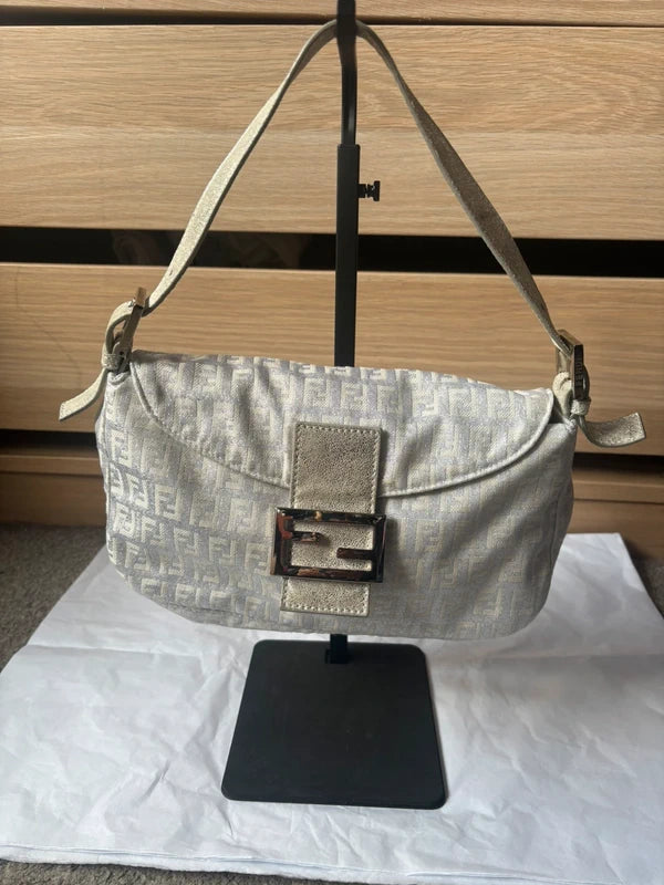 Fendi metallic Zucchino baguette in silver