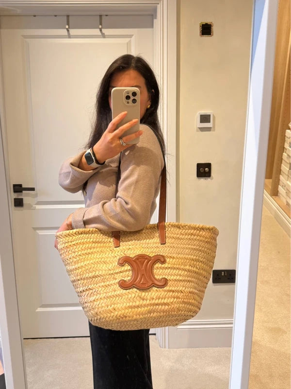 Celine Classic Panier basket/raffia bag Medium
